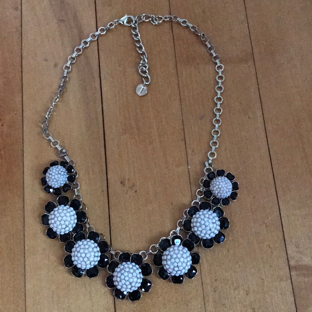 Talbots Black and White Statement Necklace